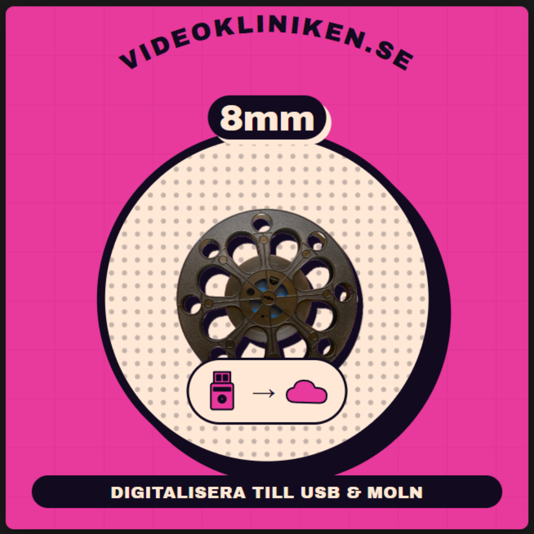 8mm smalfilm og Super 8-film til USB - 40 kr. pr. færdigt minut 