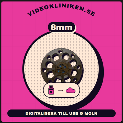 8mm smalfilm og Super 8-film til USB - 40 kr. pr. færdigt minut 